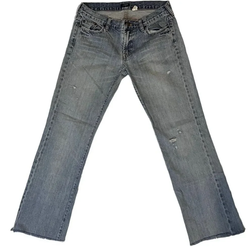 J Crew Jeans Lowrise Hip Slung Light Medium Wash Denim Women’s Sz. 4R